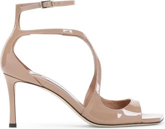 Jimmy Choo London Azia 75 Sandalen - Dames - Sandalen met hakken - Beige - 40 EU - Leer - Schoenen