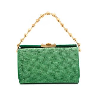 Valentino Handbags, female, Green, ONE SIZE, Rockstud Beaded Leather Bag