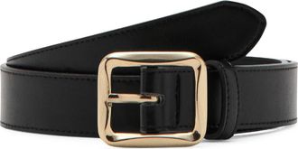 Mango Square Buckle Belt in Black at Nordstrom, Size Medium