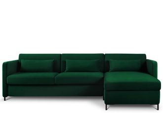 CXL by Christian Lacroix 4-Sitzer Designer Ecksofa Yanis mit Bettfunktion, Samtbezug Smaragdgr&uuml;n
