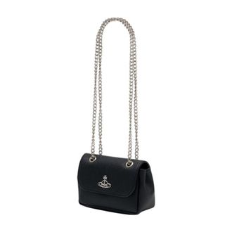 Vivienne Westwood Saffiano Leather Shoulder Bag - Black