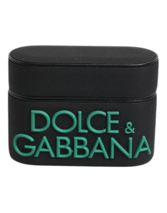 Dolce & Gabbana Black Orange Silicone Embossed Logo Airpods Case Pvc Polycarbonate Rubber Accessory
