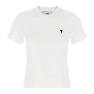 Ami De Coeur Cropped T-shirt - Dames - Tops - Wit - Maat: XS Katoen