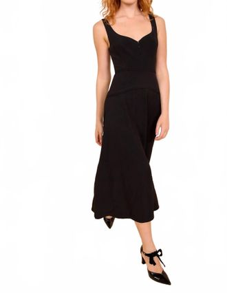 Ulla Johnson Vivi Sweetheart Neckline Midi Dress In Noir