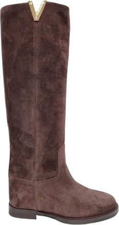 Via Roma 15 Stivale 2568 con zeppa interna - Dames - Hoge Laarzen - Bruin - 40 EU - Leer - Schoenen