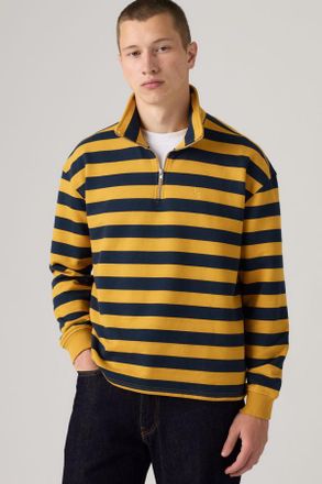 Levi's Cameron Quarter Zip Sweatshirt - Hombre - 2XL - Multi Colour / Pollard Stripe Navy Blazer
