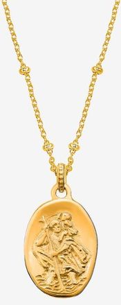 Dower & Hall St. Christopher Talisman Necklace in Yellow Gold Vermeil at Nordstrom, Size 18