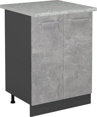 Vicco Mueble Bajo De Cocina R-line, Hormig&oacute;n, 60 Cm Et M&aacute;rmol