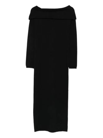 Semicouture boat-neck long-sleeve dress - women - Fabric - M - Black