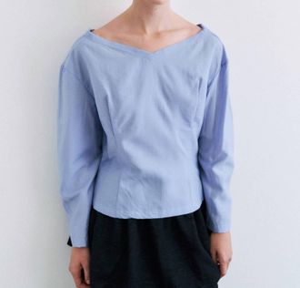 Rus Biwa Top In Salvia Blue