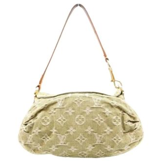 Louis Vuitton Pre-owned Vintage Monogram Denim Shoulder Bag - Dames - Pre-owned - Beige - Maat: ONE Size Denim