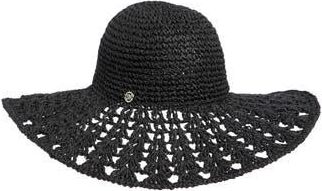 Steve Madden Textural Straw Crochet Floppy Hat in Black at Nordstrom Rack