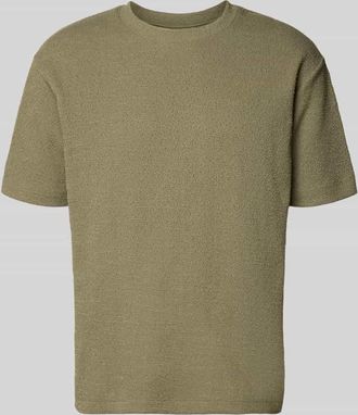 Marc O'Polo Denim Relaxed Fit T-Shirt aus Baumwoll-Mix in Boucl&eacute;-Optik in Taupe, Gr&ouml;&szlig;e XXL