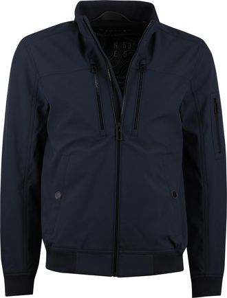 Casamoda Navy jas softshell Casa Moda kort polyester dubbele borstzak