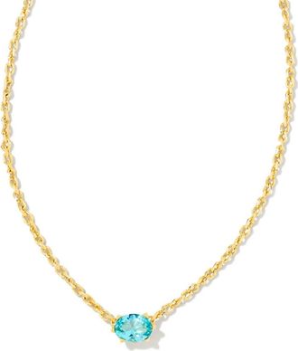 Kendra Scott Womens Cailin Pendant Necklace In Aqua Crystal