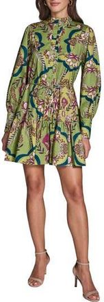 BCBGeneration Floral Long Sleeve Shirtdress in Sprout Multi at Nordstrom Rack, Size 12