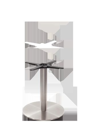 Netfurniture Round Stainless Steel Table Base - Medium - Coffee Height - 480 Mm in Silver