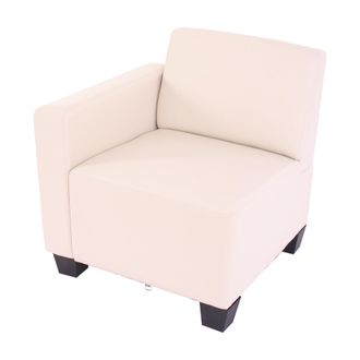 Hhg Hhg - Panel Lateral Modular Izquierdo, Sill&oacute;n Con Reposabrazos Lyon, Polipiel, Crema