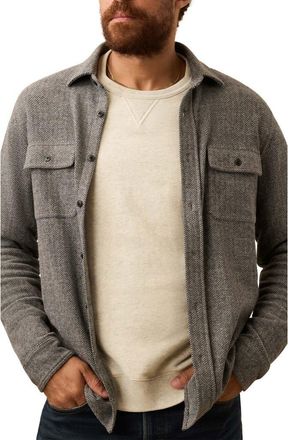 Faherty Legend Button-Up Shirt in Alpine Grey Herringbone at Nordstrom Rack, Size Xx-Large