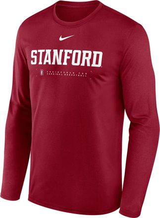 Nike Stanford Courtside Basketball Shootaround Legend Nike Mens Dri-FIT College Long-Sleeve T-Shirt in Red | 02TJ69WSDN-NK9