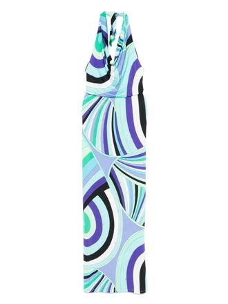 Pucci Iride-print maxi dress - Blue