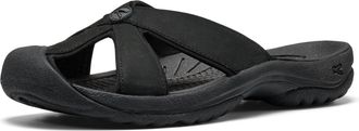 Keen womens Bali Slip on Leather Sandals Closed Toe, Black/Black, 5.5 UK