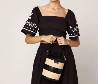 Cleobella Minka Top In Black/ivory
