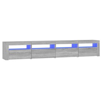 vidaXL Mueble De Tv Con Luces Led Gris Sonoma 240x35x40 Cm Vidaxl