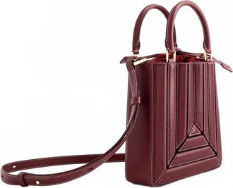 Mlouye Womens Sera Tall Mini Tote Bag In Bordeaux