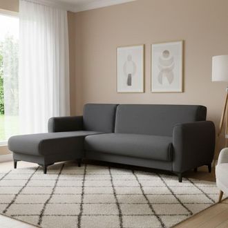 Dmora Sof&aacute; Cama Dabazo, Sof&aacute; Rinconera Cama Con Pen&iacute;nsula Reversible, Sof&aacute; Contenedor Moderno Con Chaise Longue Y 3 Cojines, 230x153h85 Cm, Azul - Dmora