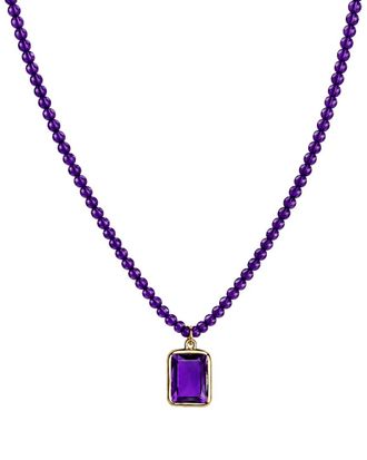 Jewelmak 14K African Amethyst Necklace