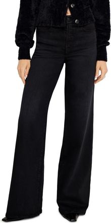Good American SoftTech Good Waist High Waist Palazzo Jeans in Black344 at Nordstrom, Size 24