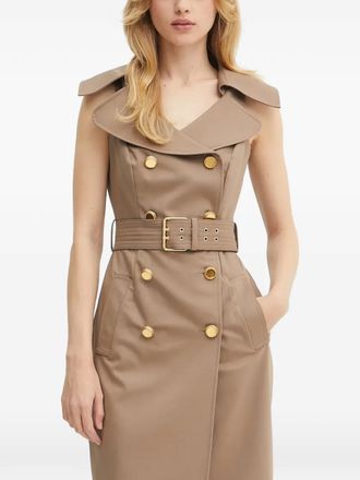 Marciano Nada midi-jurk met ceintuur - Beige