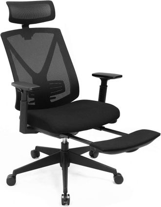Songmics Silla ergon&oacute;mica de oficina con reposabrazos abatibles de color negro