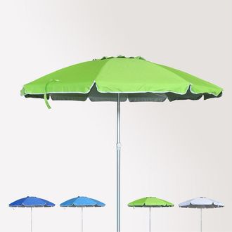 Trade Shop Trade Shop - Ombrellone Mare Spiaggia Giardino Metallo 210 Cm Con Custodia Colore Verde