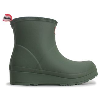 Hunter Play Short Insulated Rubber Womens Ankle Boots - Flexing Green White Willow - Size:UK 6