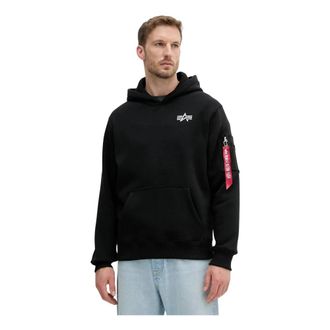 Alpha Industries Signature Backprint Hoodie - Heren - Hoodies - Zwart - 2XL - Katoen - Hoodies & sweatvesten