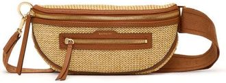 Hammitt Medium Charles Crossbody Bag in Cocoa Raffia/Gold at Nordstrom