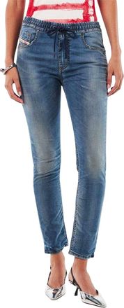 Diesel Damesjeans met Krly-logo, elastische tailleband en wijde pijpen (Blauwe Denim)