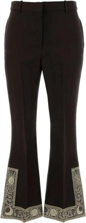 Burberry Topaz Wijde Broek - Dames - Wijde Broeken - Bruin - 2XS - Wol - Broeken
