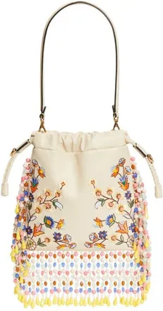 Etro Kalispera Embroidered Leather Shoulder Bag in W4567 Print On White Base at Nordstrom
