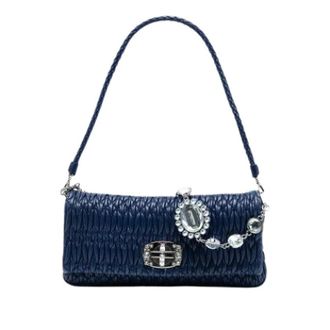 Miu Miu Pre-owned Shoulder Bags, female, Blue, Size: ONE SIZE Pre-owned Satchel