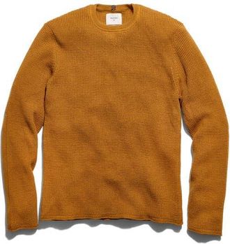 Billy Reid Martin Mini Waffle Crewneck Cotton & Cashmere Sweater in Light Scotch at Nordstrom, Size Xx-Large