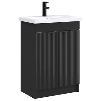 vidaXL Juego De Muebles De Ba&ntilde;o Negro 78,5 X 37,5 X 81 Cm Vidaxl