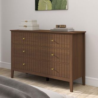 Melody Maison Large 6 Drawer Chest Of Drawers - Hales Dark Wood Range in Brown