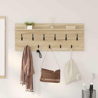 vidaXL Vidaxl - Perchero De Pared Con Estante Roble Sonoma Madera Contrachapada