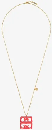 Givenchy 4G Liquid Golden Color Pendant Necklace_Coral