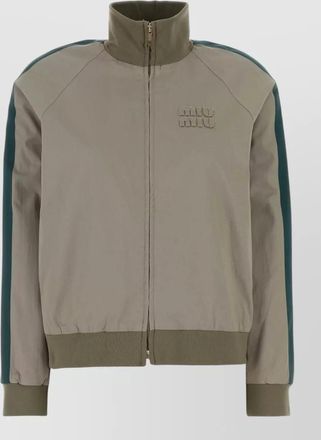 Miu Miu cotton jacket high collar ribbed cuffs