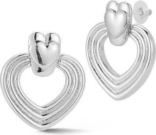 Glaze Jewelry Heart Doorknocker Drop Earrings in Silver at Nordstrom Rack