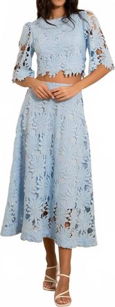 Choklate Paris Chlo&eacute; Guipure Lace Blouse In Blue